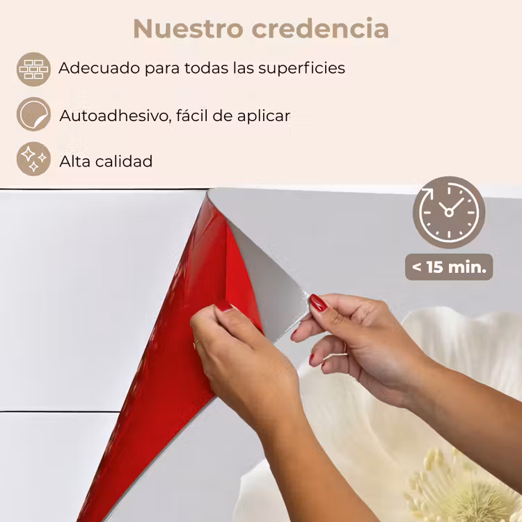 Salpicaderos de cocina - Flor - Minimalista -Blanco — 4