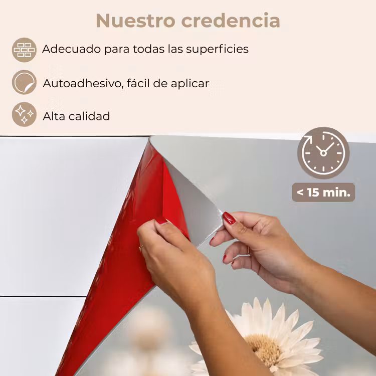 Salpicaderos de cocina - Flores de paja - Blanco - Luz diurna — 4