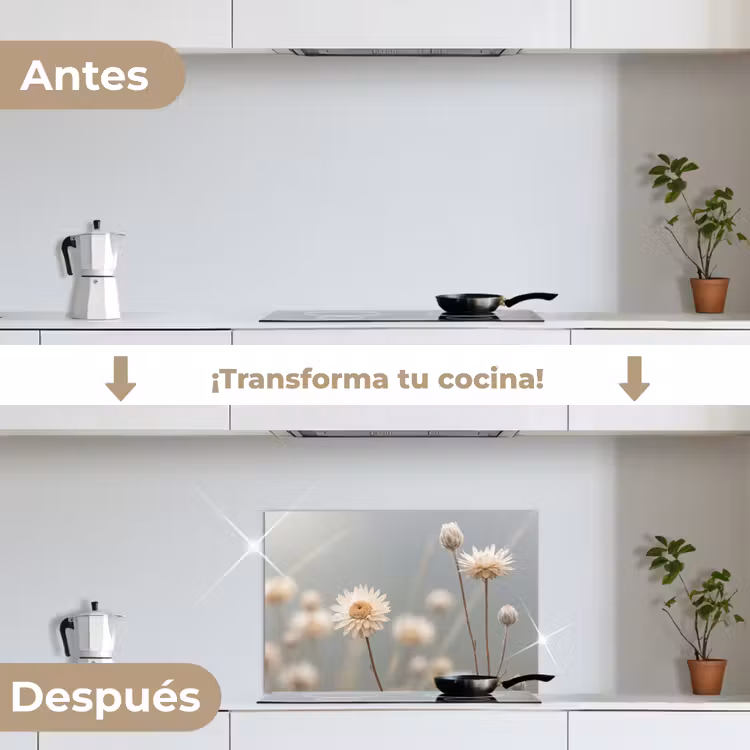 Salpicaderos de cocina - Flores de paja - Blanco - Luz diurna — 7