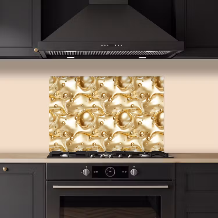Salpicaderos de cocina - Líquido - Gotas - Oro — 5