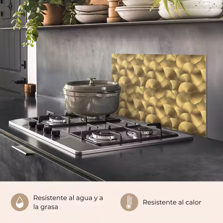 Salpicaderos de cocina - Moderno - Círculo - Oro — 2