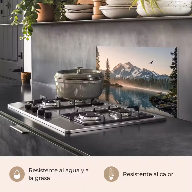 Salpicaderos de cocina - Montañas - Agua - Árboles — 2