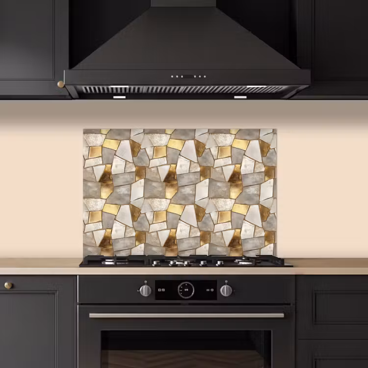 Salpicaderos de cocina - Mosaico - Mármol - Oro — 5