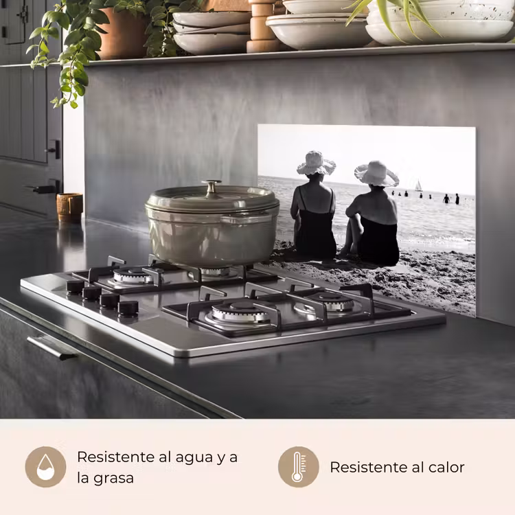 Salpicaderos de cocina - Mujer - Sombrero para el sol - Playa - Negro - Blanco — 2