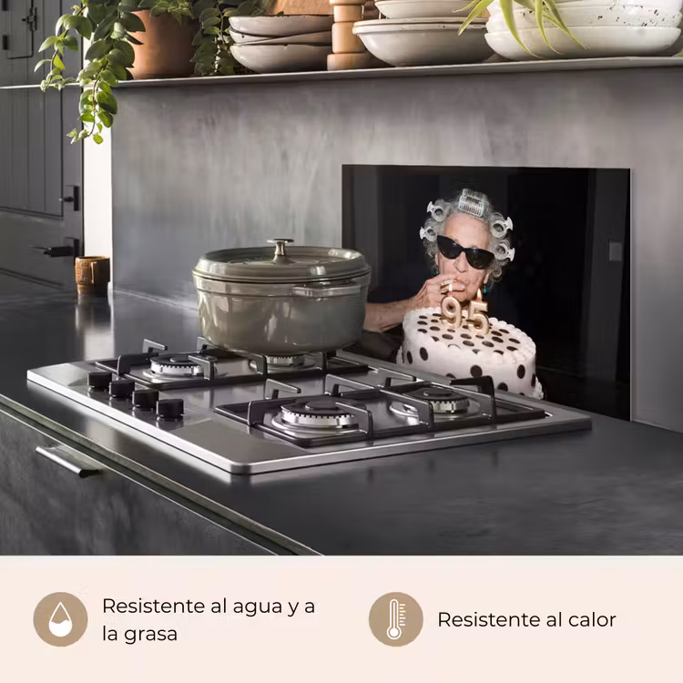 Salpicaderos de cocina - Cumpleaños - Alfiler rizado - Abuela — 2