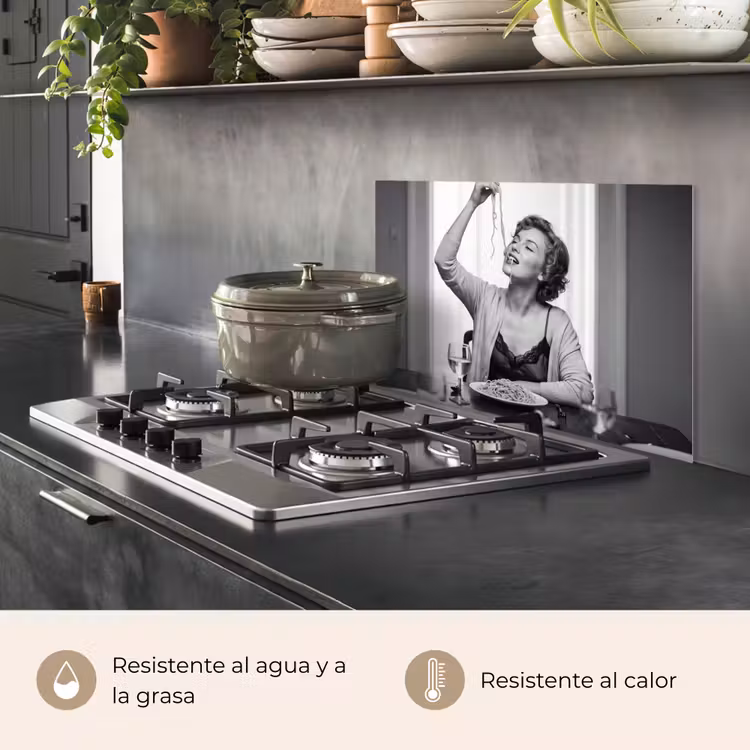 Salpicaderos de cocina - Mujer - Espagueti - Negro - Blanco — 2