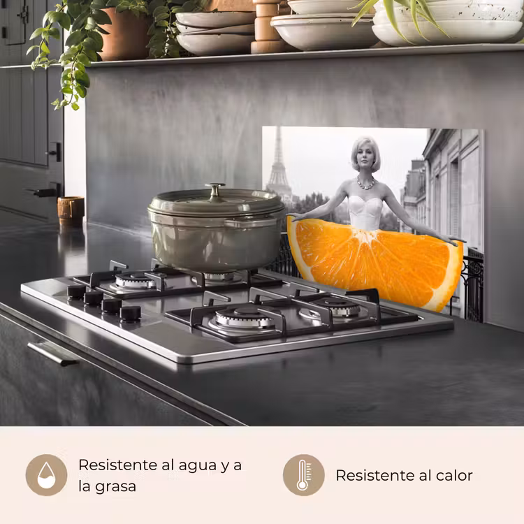 Salpicaderos de cocina - Naranja - Torre Eiffel - Mujer — 2