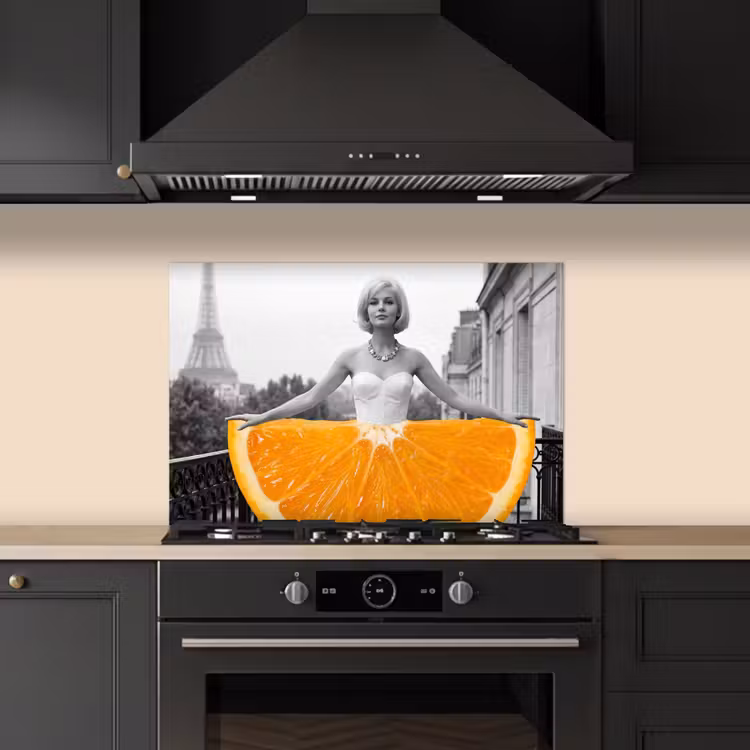 Salpicaderos de cocina - Naranja - Torre Eiffel - Mujer — 5