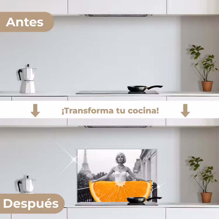 Salpicaderos de cocina - Naranja - Torre Eiffel - Mujer — 7