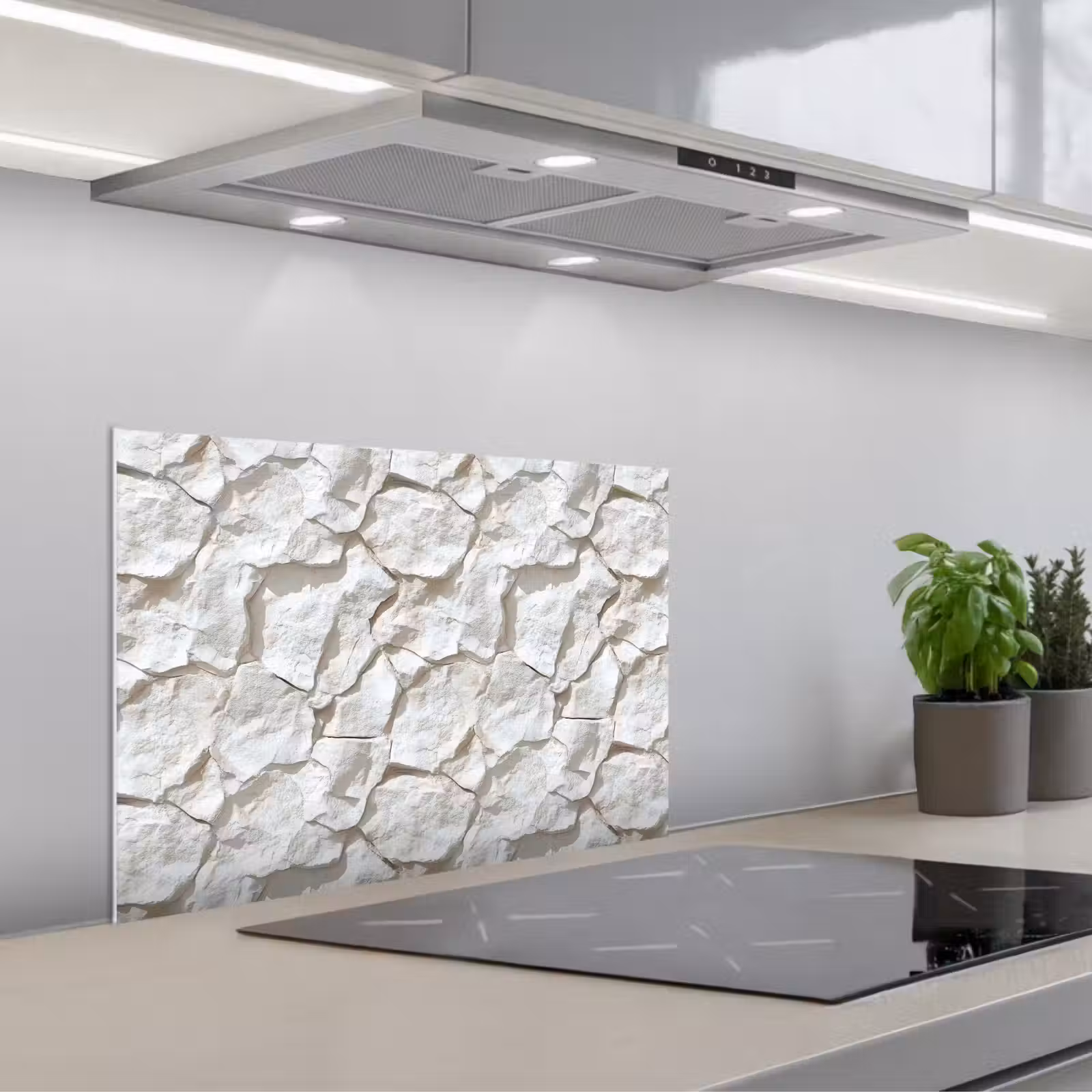 Salpicaderos de cocina - Estructura - Roca - Blanco — 1