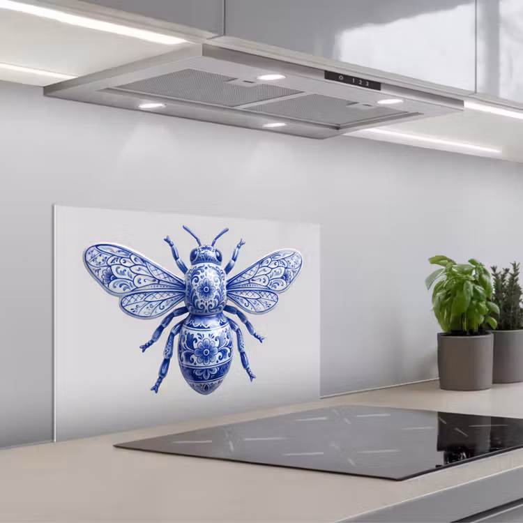Salpicaderos de cocina - Abeja - Moderno - Delft - Azul — 1