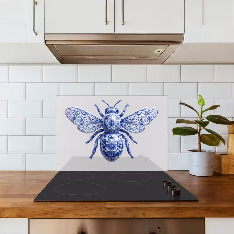 Salpicaderos de cocina - Abeja - Moderno - Delft - Azul — 3