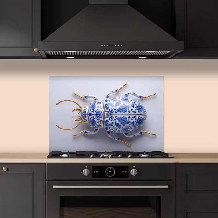 Salpicaderos de cocina - Escarabajo - Delfts - Azul - Oro — 5