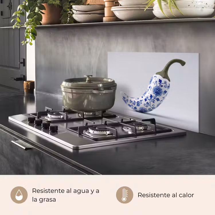 Salpicaderos de cocina - Guindilla - Cerámica - Azul — 2