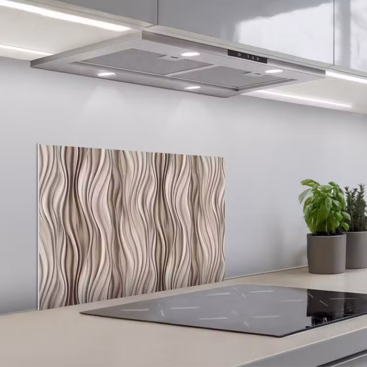 Salpicaderos de cocina - Ondas - 3D - Crema — 1