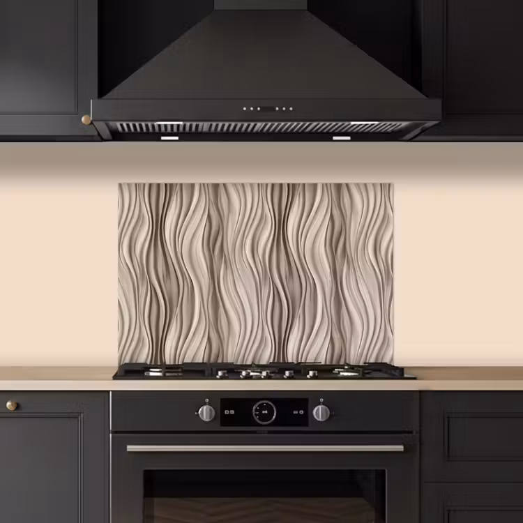 Salpicaderos de cocina - Ondas - 3D - Crema — 5