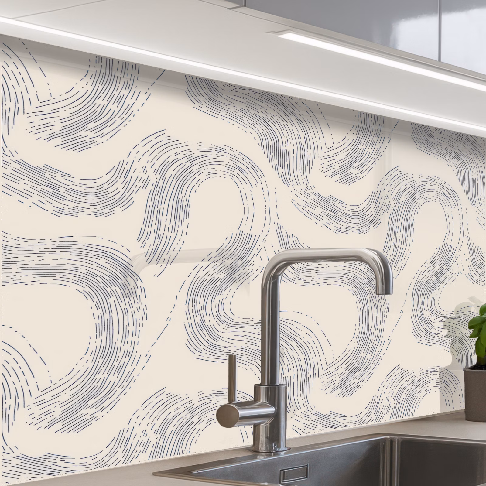 Revestimiento cocina - Líneas - Motivo - Beige - Minimalista — 1