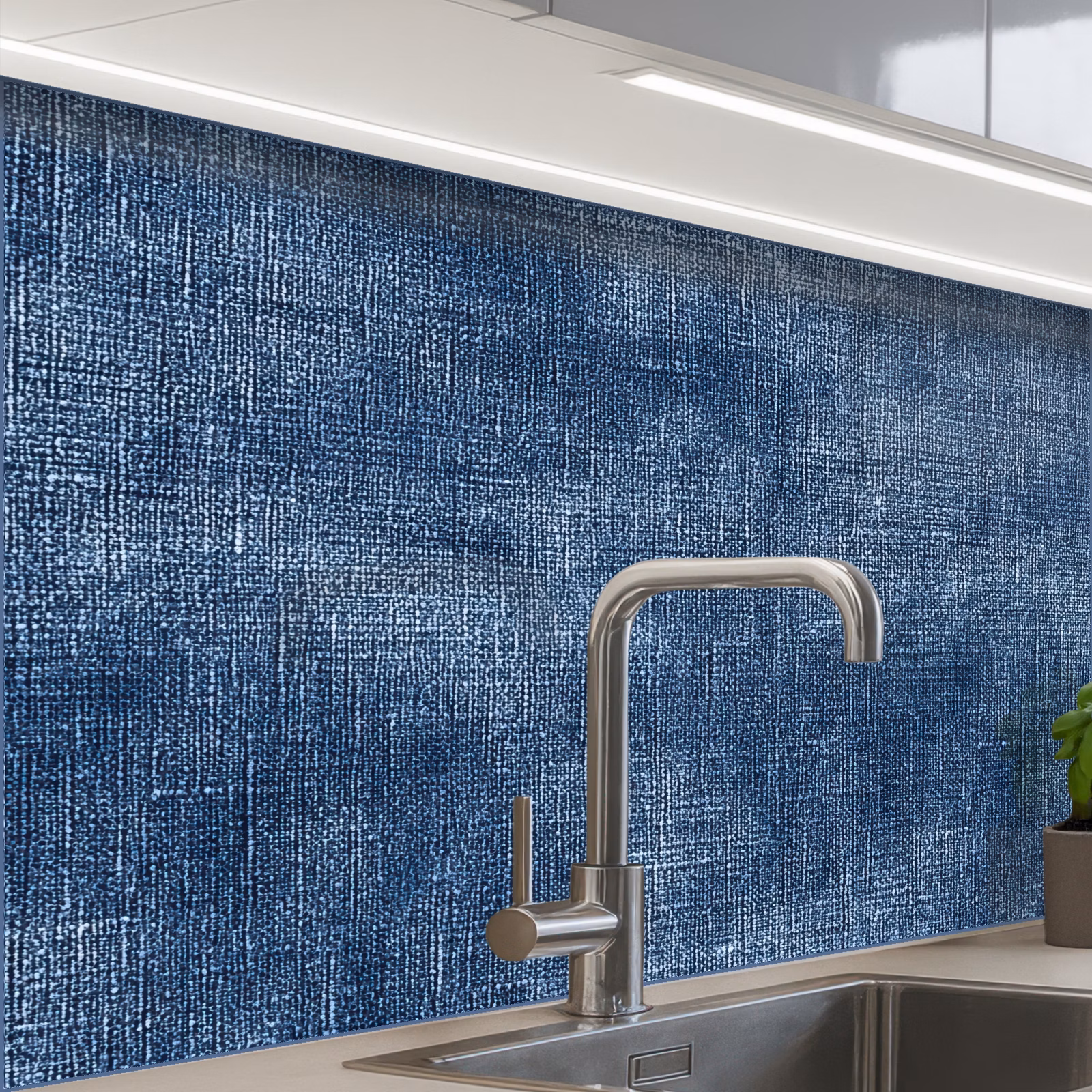 Revestimiento cocina - Lino - Textura - Patrón - Denim - Rústico — 1