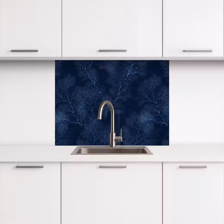 Revestimiento cocina - Coral - Ramas - Patrón - Azul noche — 3
