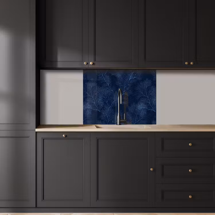 Revestimiento cocina - Coral - Ramas - Patrón - Azul noche — 5