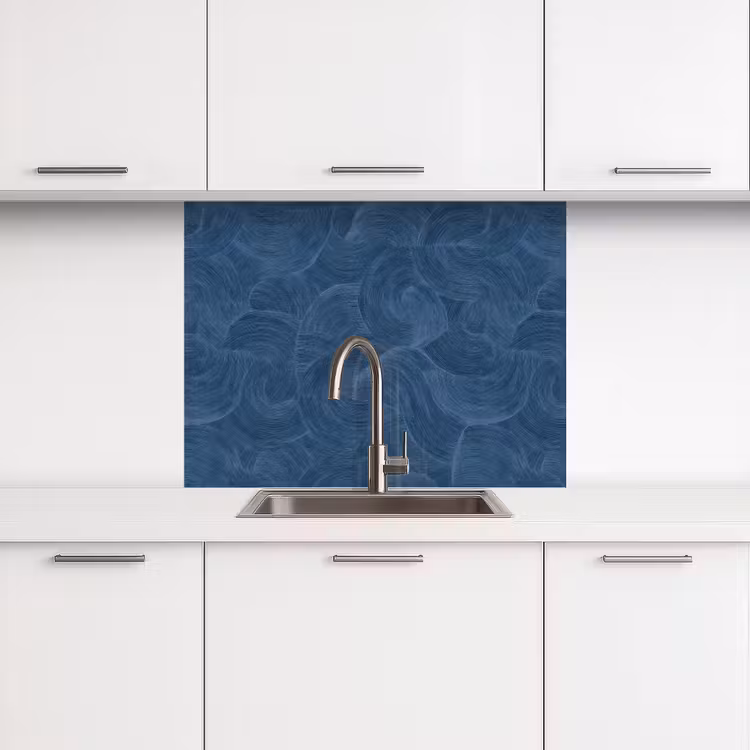 Revestimiento cocina - Olas - Textura - Patrón - Azul — 3