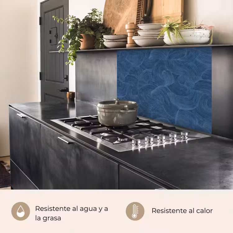 Revestimiento cocina - Olas - Textura - Patrón - Azul — 4