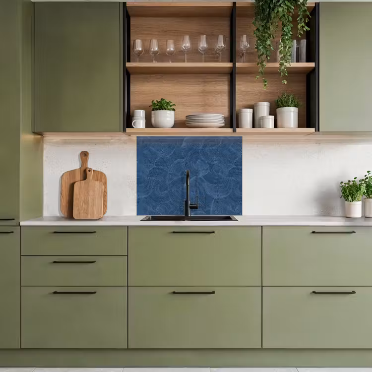 Revestimiento cocina - Olas - Textura - Patrón - Azul — 7
