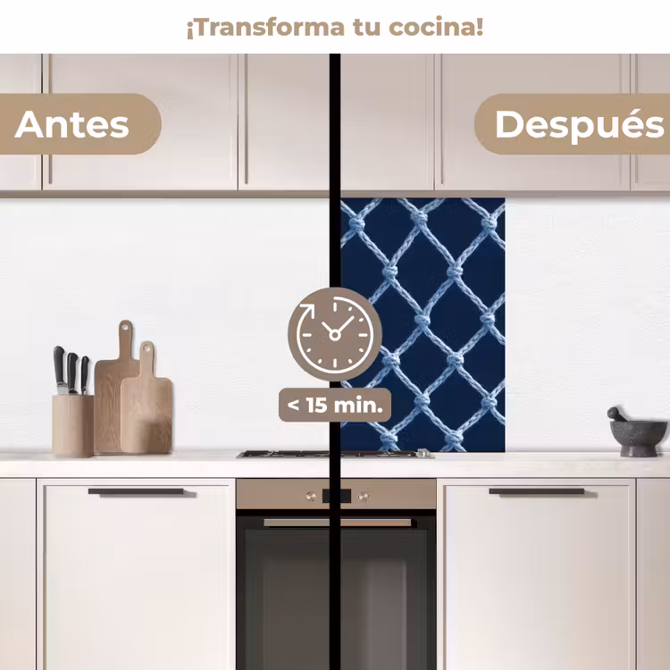 Revestimiento cocina - Red - Cuerda - Patrón - Azul marino — 2