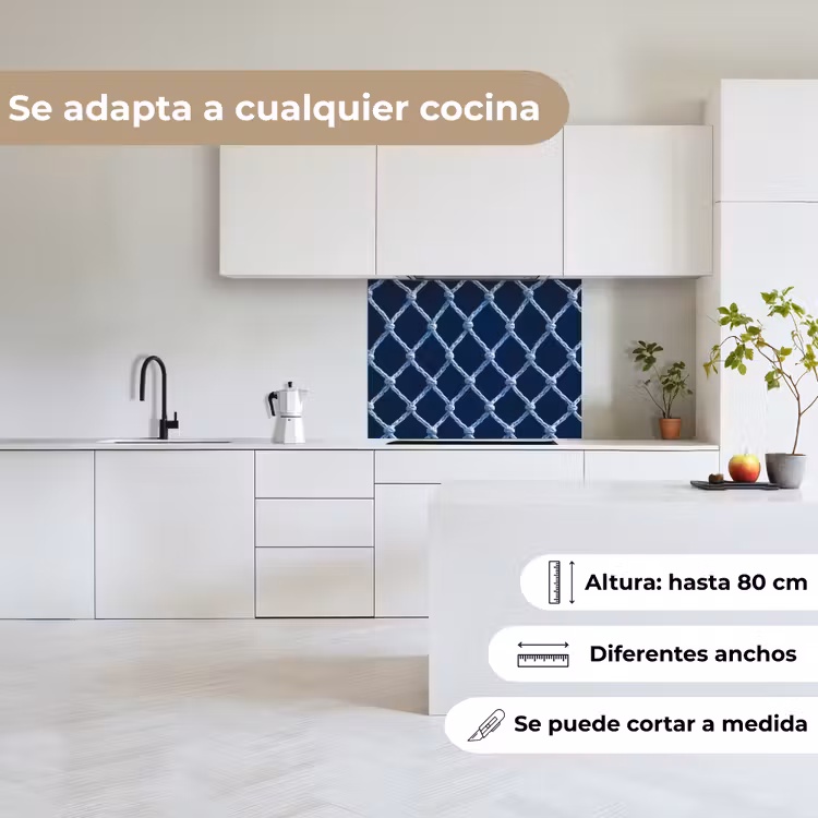 Revestimiento cocina - Red - Cuerda - Patrón - Azul marino — 6