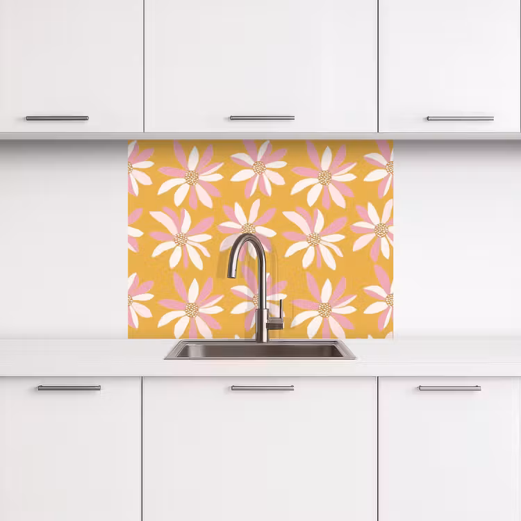 Revestimiento cocina - Flores - Modernas - Amarillas — 3
