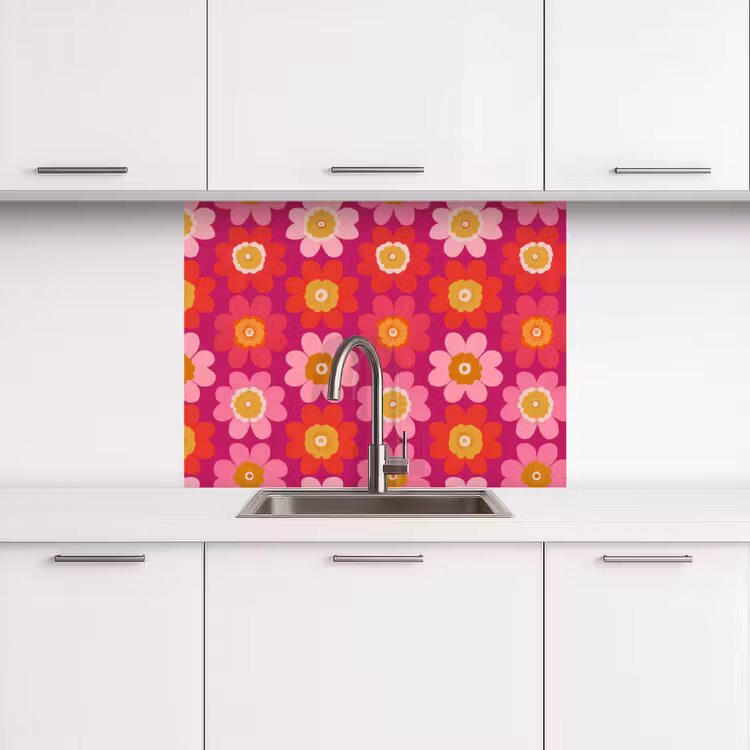 Revestimiento cocina - Flores - Retro - Colorido — 3