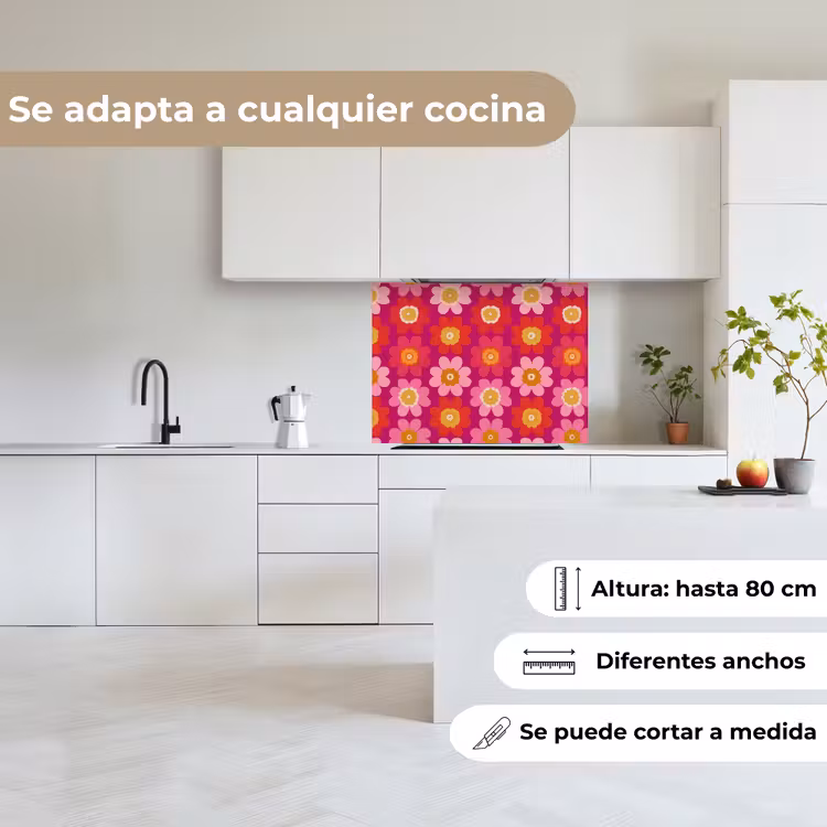 Revestimiento cocina - Flores - Retro - Colorido — 6