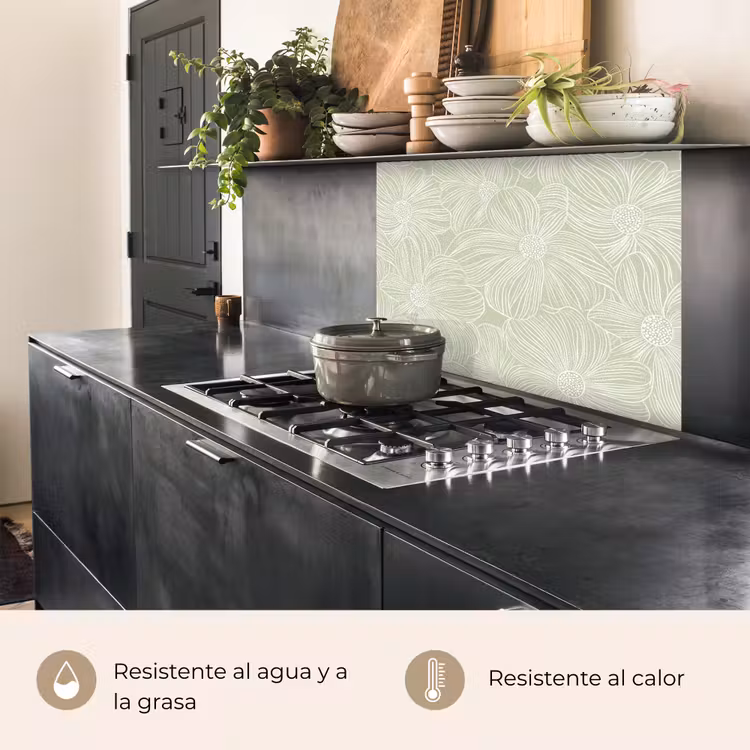 Revestimiento cocina - Sereno - Flores - Verde — 4