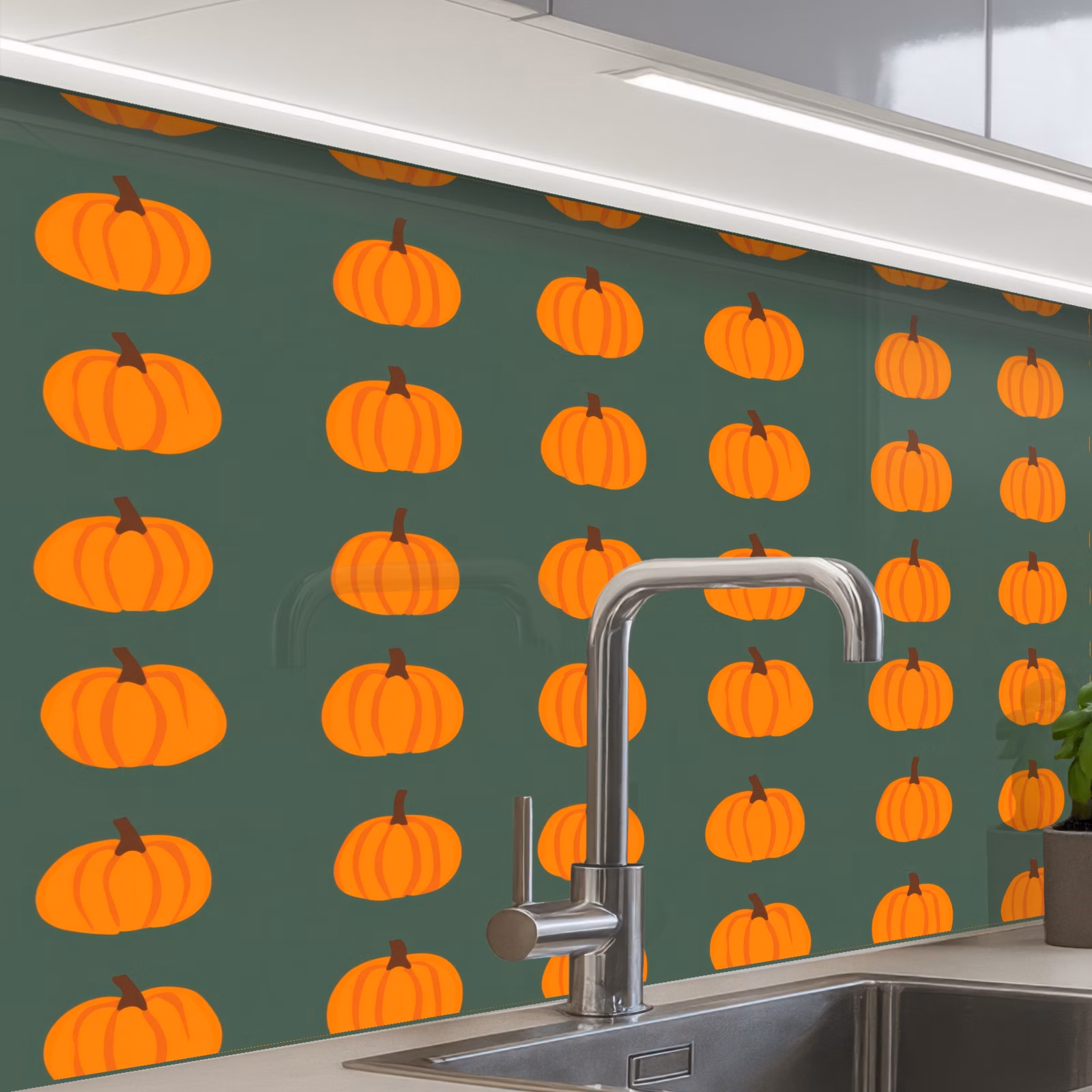 Revestimiento cocina - Calabaza - Patrón - Naranja — 1