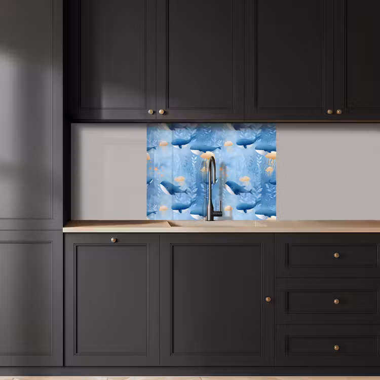 Revestimiento cocina - Ballenas - Océano - Azul — 5