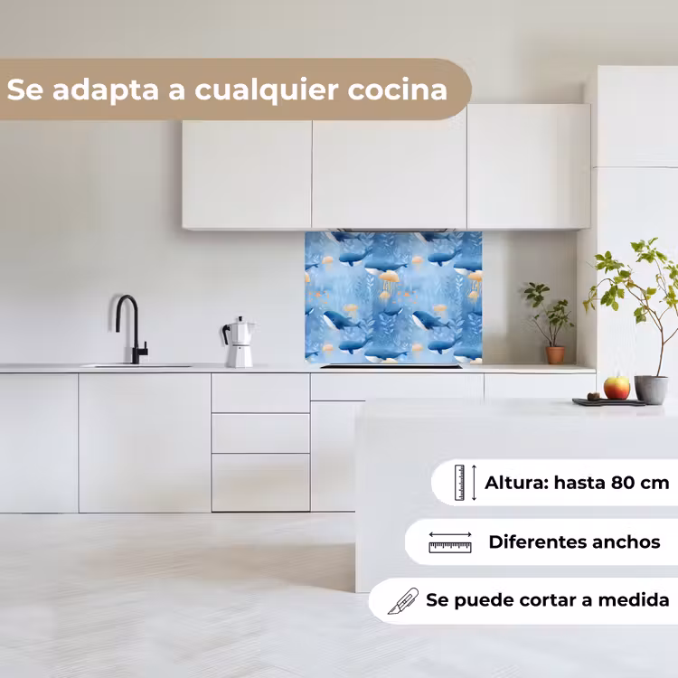Revestimiento cocina - Ballenas - Océano - Azul — 6