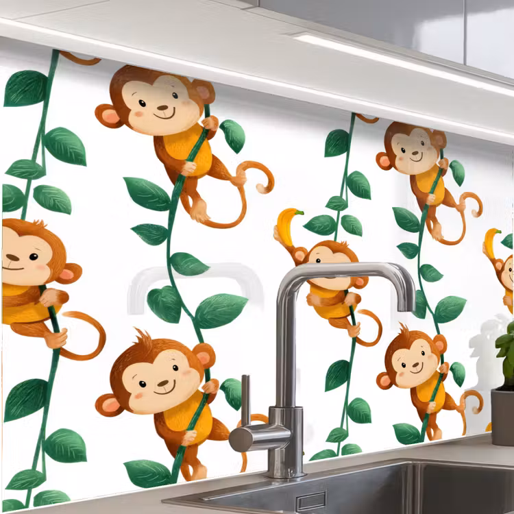 Revestimiento cocina - Monos - Lianas - Colorido — 1
