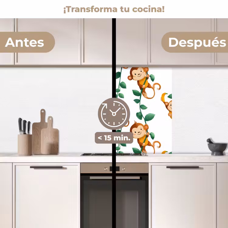 Revestimiento cocina - Monos - Lianas - Colorido — 2