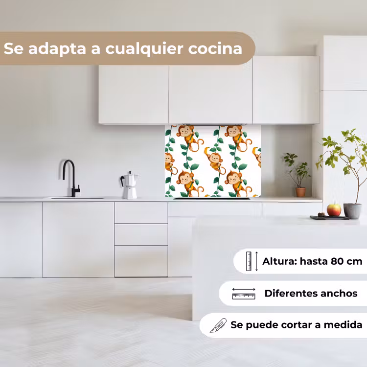 Revestimiento cocina - Monos - Lianas - Colorido — 6