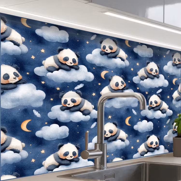 Revestimiento cocina - Pandas - Durmiendo - Azul — 1