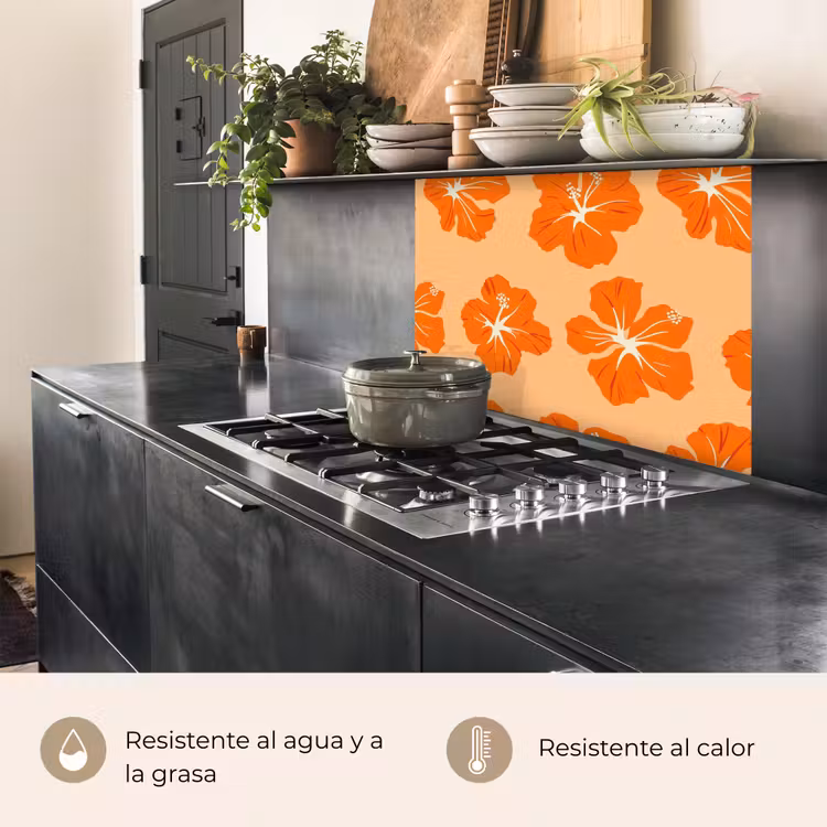 Revestimiento cocina - Tropical - Hibisco - Naranja — 4