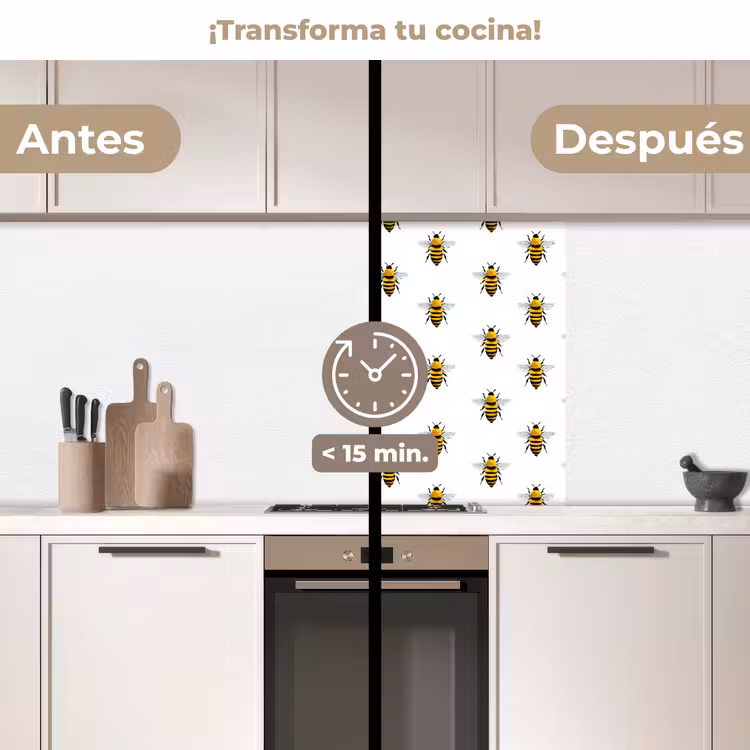 Revestimiento cocina - Abejas - Atemporal - Blanco — 2