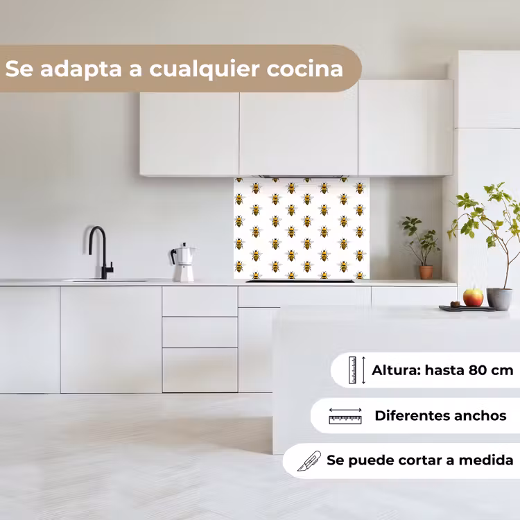 Revestimiento cocina - Abejas - Atemporal - Blanco — 6