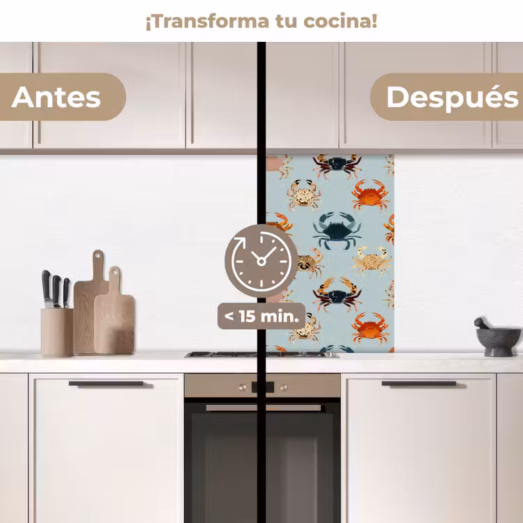 Revestimiento cocina - Cangrejos - Juguetones - Coloridos — 2