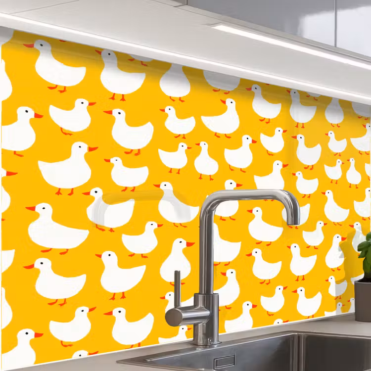 Revestimiento cocina - Patos - Patrón - Amarillo — 1