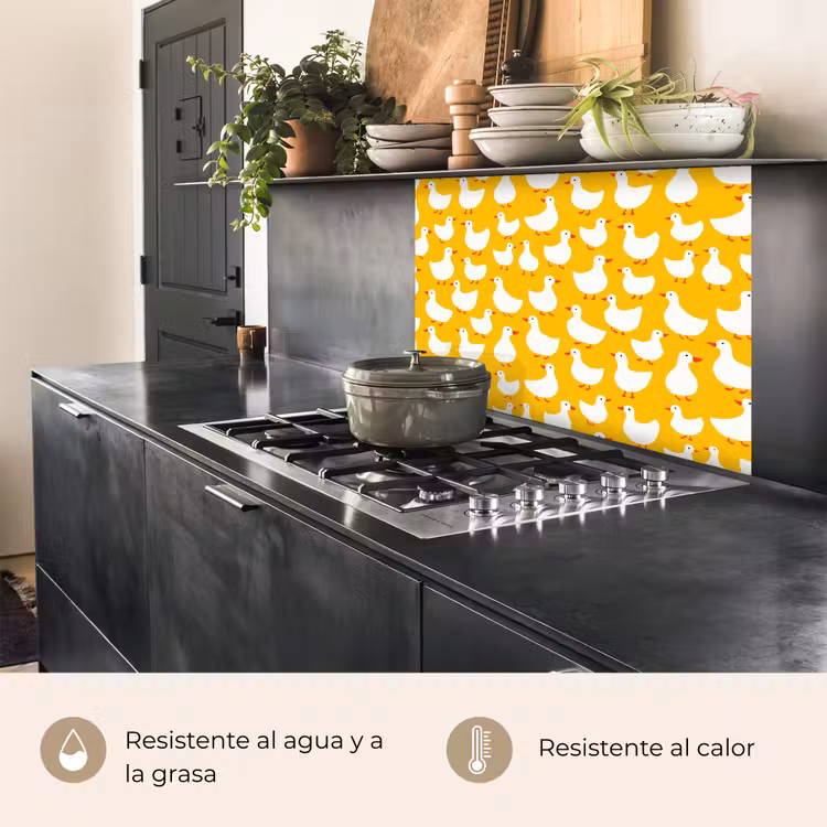 Revestimiento cocina - Patos - Patrón - Amarillo — 4