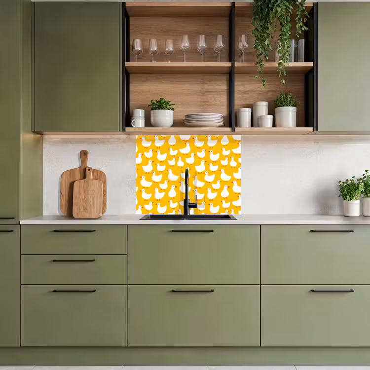 Revestimiento cocina - Patos - Patrón - Amarillo — 7