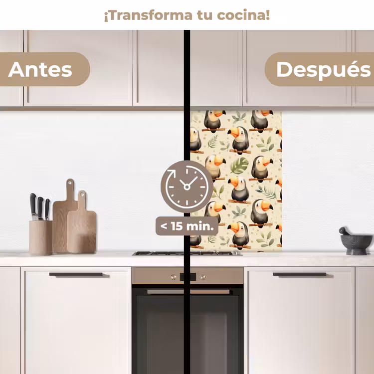 Revestimiento cocina - Tucanes - Exóticos - Coloridos — 2