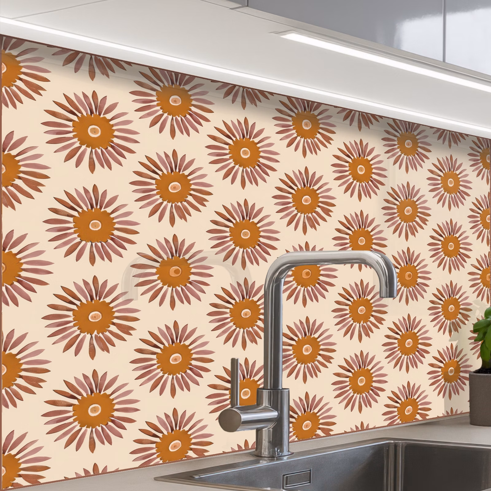 Revestimiento cocina - Motivo - Retro - Marrón — 1