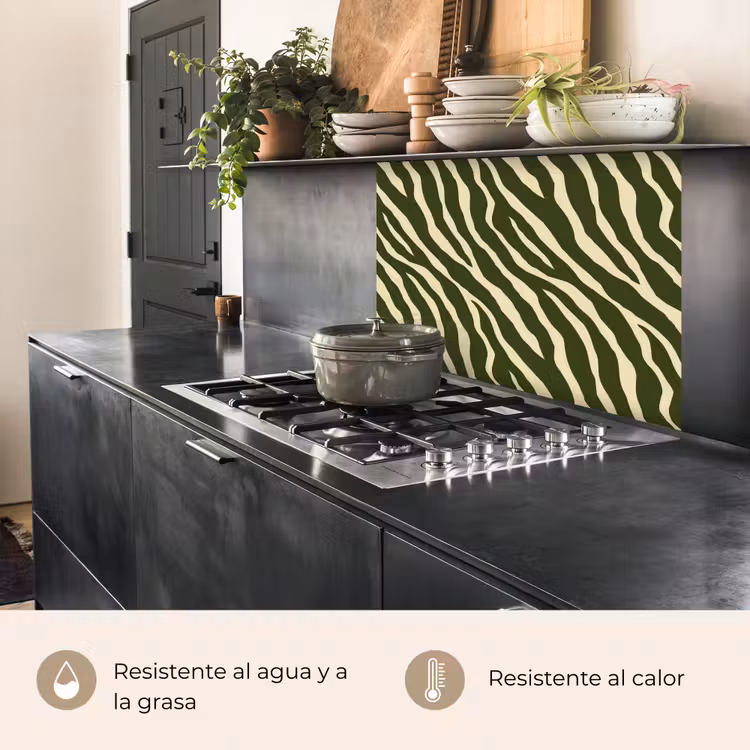 Revestimiento cocina - Cebra - Patrón - Verde — 4